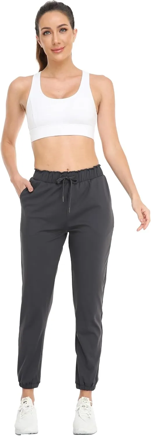 Rrosseyz Women Lightweight Joggers Pants with Pockets, Quick Dry Athletic Workout Soft Pant for Gym Running