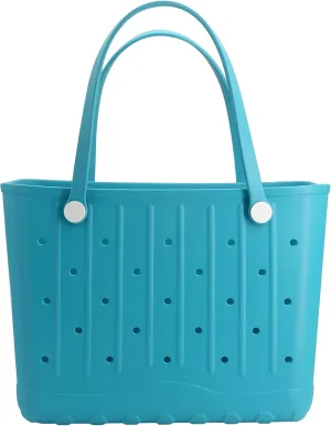 Rubber Beach Tote Bag, Large Waterproof Beach Bag for Pool Boat, Sports, Outdoor Washable Travel Tote Bag