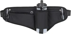 Running Belt, Adjustable Hydration Running Waist Pack,Water Resistant Pouch Pack for Marathon, Jogging, Cycling, Biking, Hiking (black) (Bottles NOT Included)