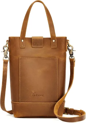 S-ZONE Small Crossbody Bags for Women Real Leather Cross Body Handbags Cell Phone Purses