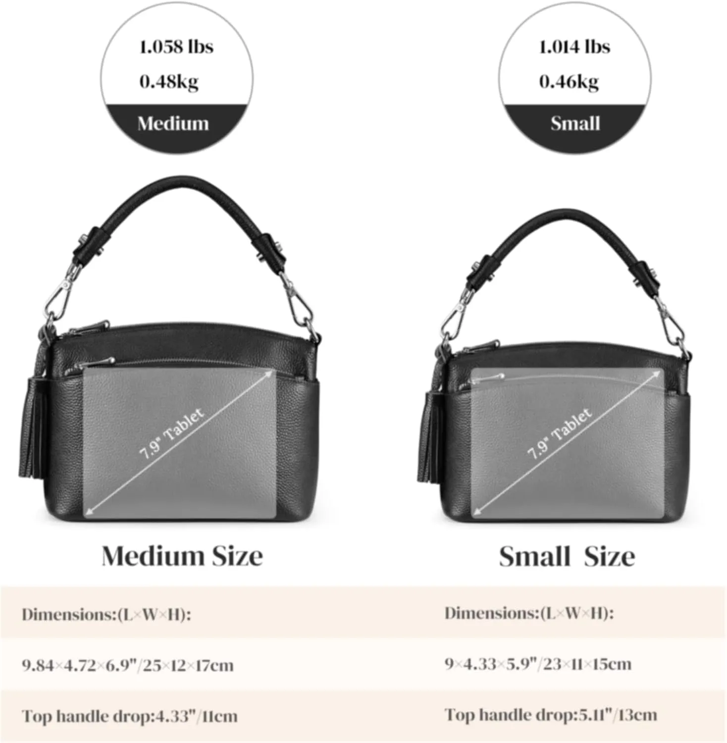 S-ZONE Small Genuine Leather Top Handle Handbags for Women Shoulder Bag Crossbody Purse