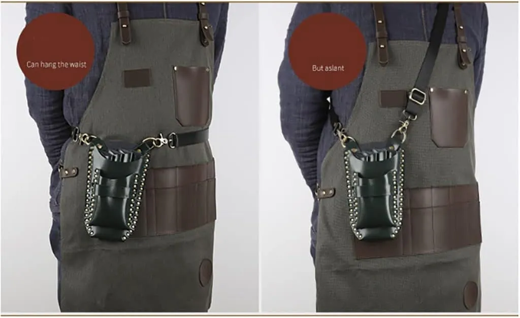 Salon Tools Holster Bag, Scissors Pouch Cow Leather Salon Barber Hairdressing Scissors Holster Hair Stylist Tools Bag Comb Shear Holster Waist Shoulder Belt A