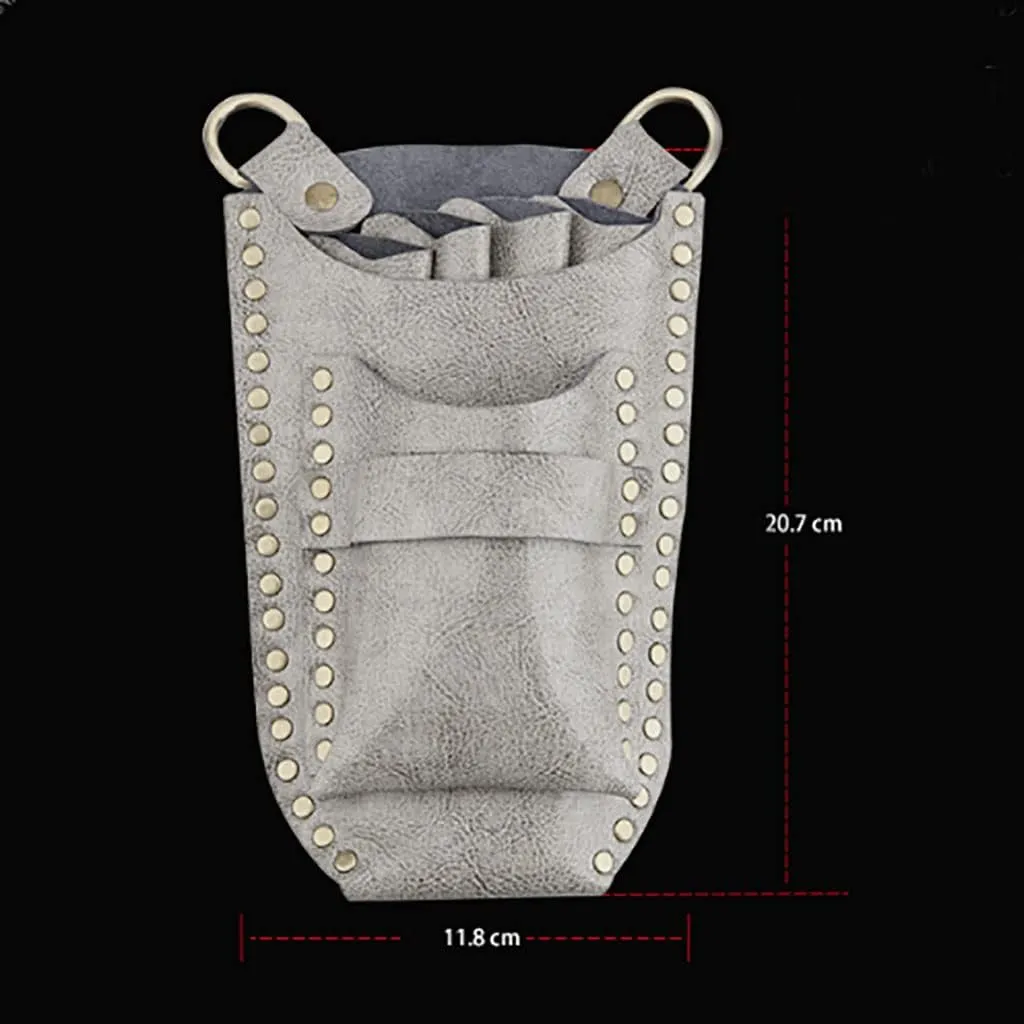 Salon Tools Holster Bag, Scissors Pouch Cow Leather Salon Barber Hairdressing Scissors Holster Hair Stylist Tools Bag Comb Shear Holster Waist Shoulder Belt A