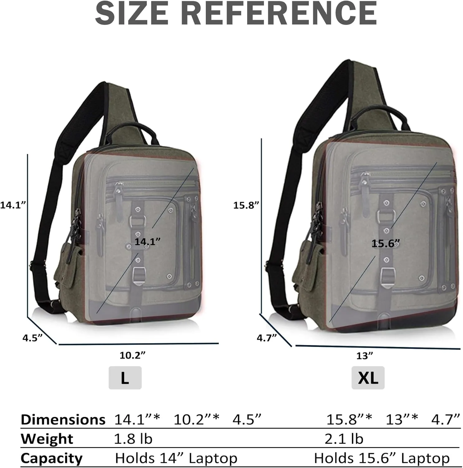 Schkleier Messenger Bag for Men Canvas Sling Bag Crossbody Backpack Laptop Shoulder Bag Hiking Daypacks Casual Tactical
