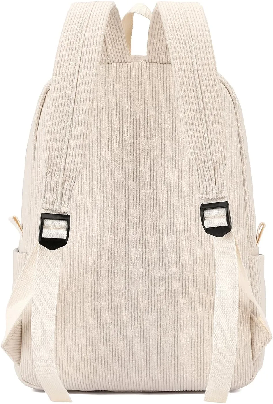 School Backpack for Girls Corduroy Bookbag 16inch Elementary Primary Preschool for Teen Boys Girl Travel Casual Daypacks (Beige)