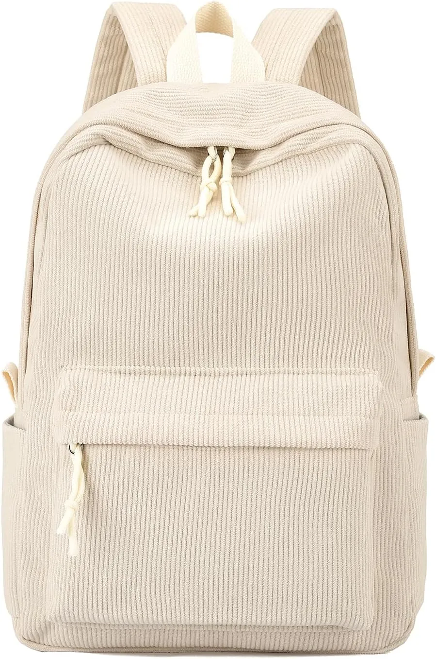 School Backpack for Girls Corduroy Bookbag 16inch Elementary Primary Preschool for Teen Boys Girl Travel Casual Daypacks (Beige)