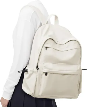 School Backpack for Women Men, Waterproof Lightweight College Bookbag Laptop Backpack Travel Rucksack Casual Daypack Backpacks Middle High School Bag for Teen Girls Boys, Beige