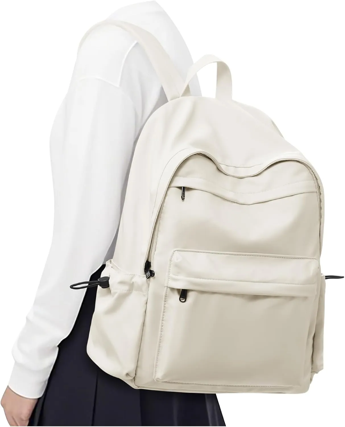 School Backpack for Women Men, Waterproof Lightweight College Bookbag Laptop Backpack Travel Rucksack Casual Daypack Backpacks Middle High School Bag for Teen Girls Boys, Beige
