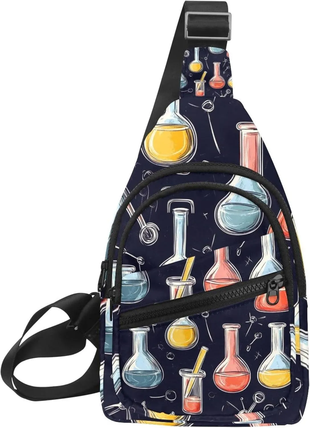 Seamless chemical pattern (1) Crossbody Sling Backpack Sling Bag Travel Hiking Chest Bag Daypack