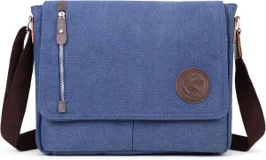 Sechunk Canvas Small Messenger Bag Vintage Shoulder bag Everyday Purse Crossbody bag for men women
