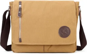 Sechunk Canvas Small Messenger Bag Vintage Shoulder bag Everyday Purse Crossbody bag for men women