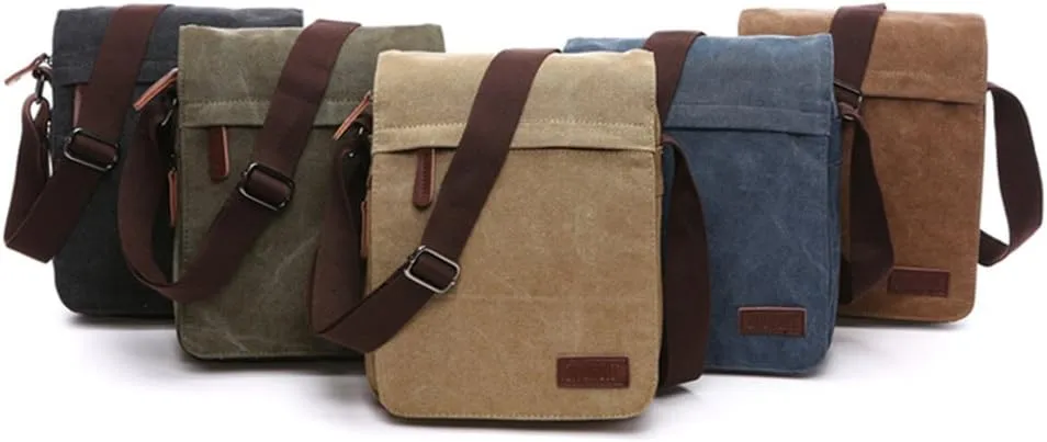Sechunk Vintage Canvas Messenger Cross body bag Shoulder bag