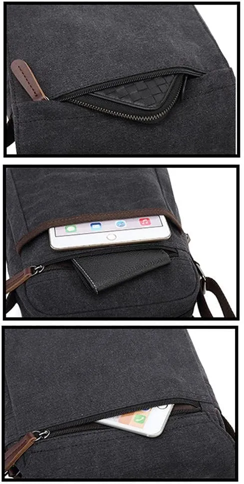 Sechunk Vintage Canvas Messenger Cross body bag Shoulder bag