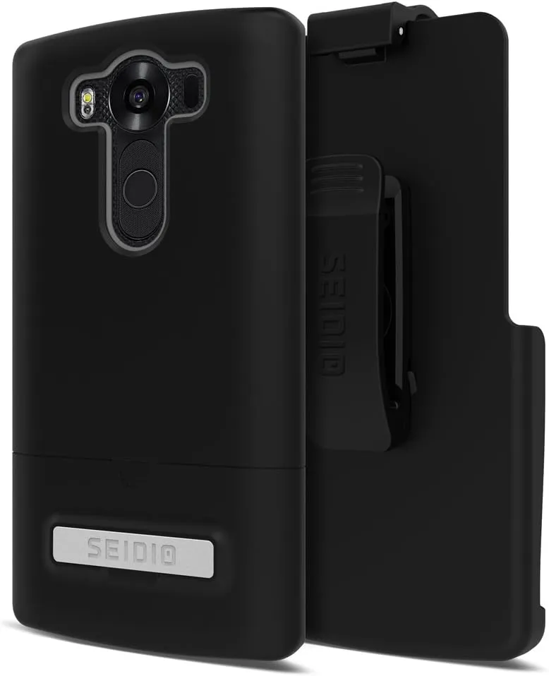 Seidio® Surface with Metal Kickstand Case and Belt-Clip Holster Combo for The LG V10 Black