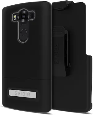 Seidio® Surface with Metal Kickstand Case and Belt-Clip Holster Combo for The LG V10 Black