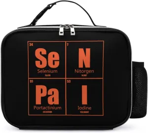 Senpai Periodic Table Print Lunch Bag Insulated Cooler Tote Bag Leakproof Bento Box for Travel Picnic Office