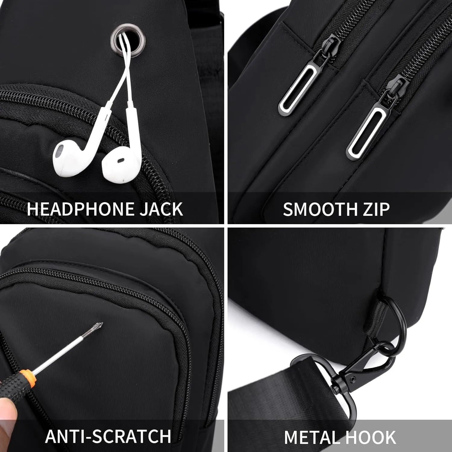 Seoky Rop Sling Bag for Men Women, Small Nylon Crossbody Bag Trendy, Casual Shoulder Chest Bag for Travel Running Hiking Blue