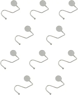 Set of 10 Hanger Bag Hook Silver Metal Quality Convenient Women's Purse Holder for Table
