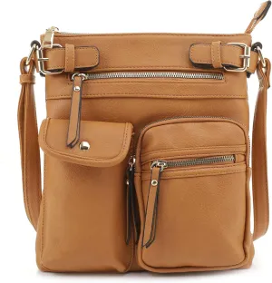 SG SUGU Katie Lightweight Medium Crossbody Bag Shoulder Bag with Multi Pocket for Women