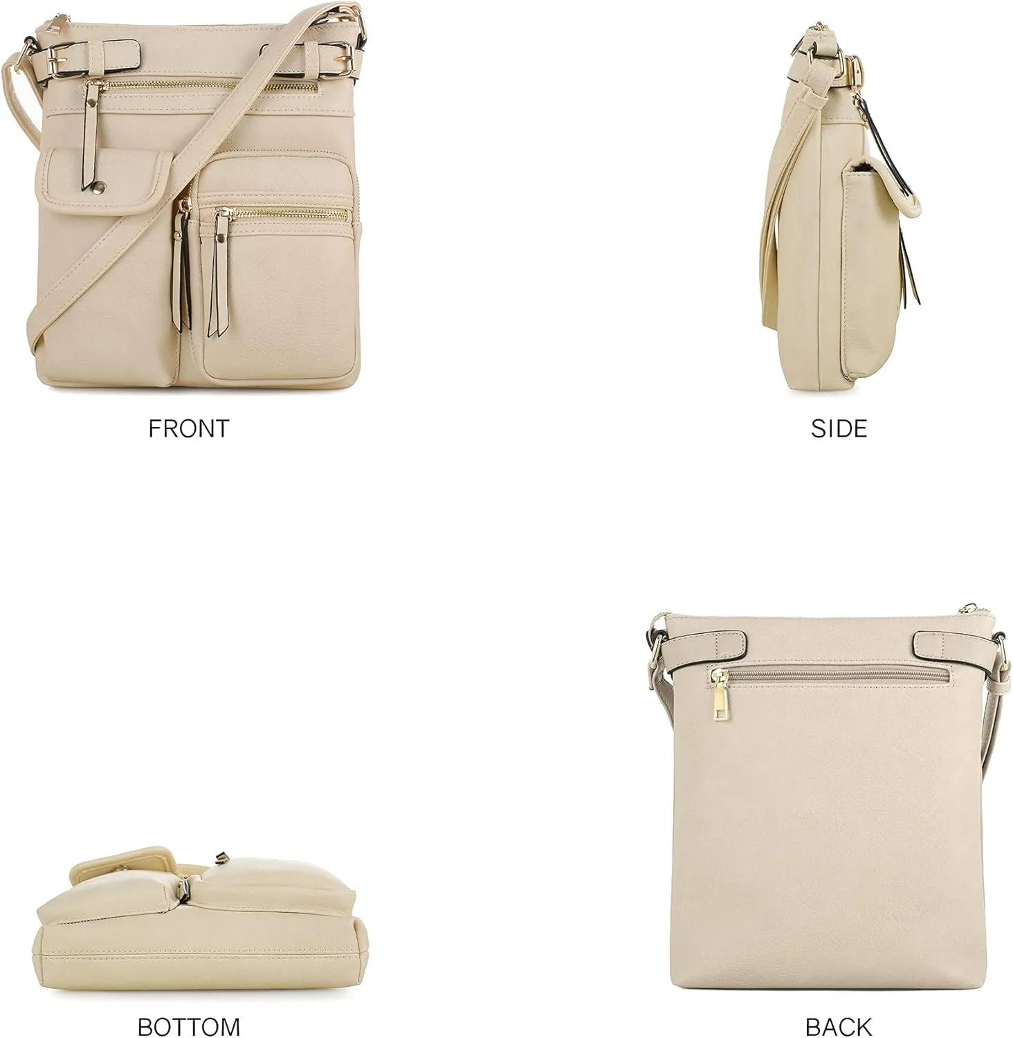 SG SUGU Katie Lightweight Medium Crossbody Bag Shoulder Bag with Multi Pocket for Women