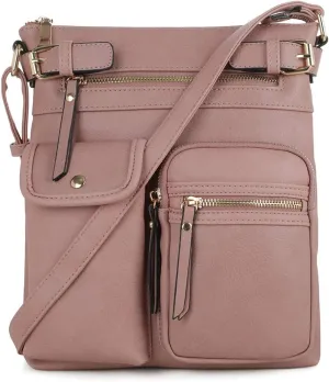 SG SUGU Katie Lightweight Medium Crossbody Bag Shoulder Bag with Multi Pocket for Women