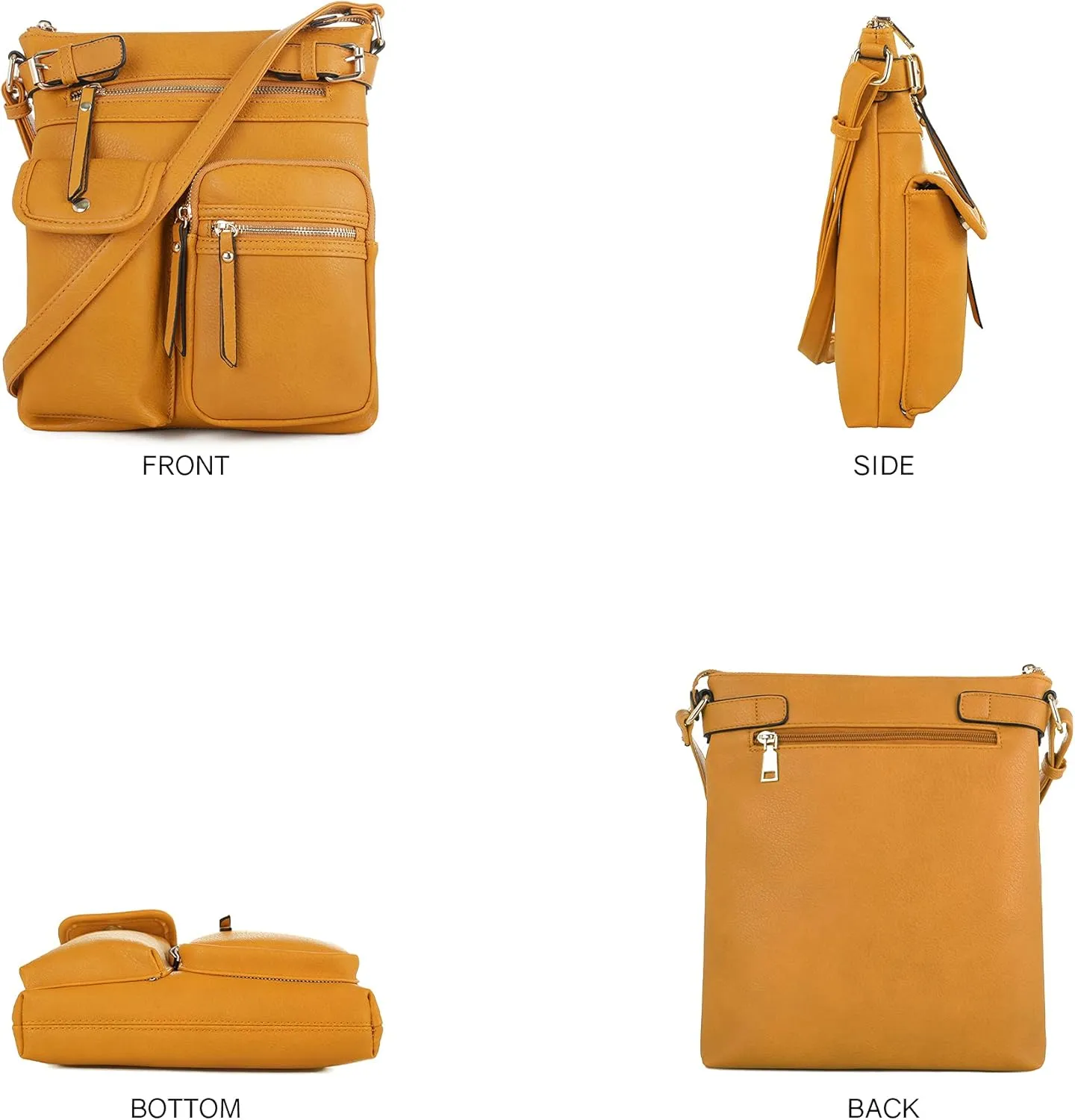 SG SUGU Katie Lightweight Medium Crossbody Bag Shoulder Bag with Multi Pocket for Women