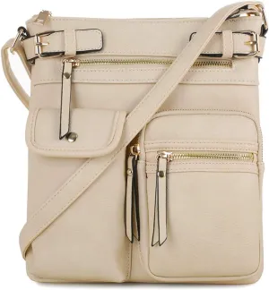 SG SUGU Katie Lightweight Medium Crossbody Bag Shoulder Bag with Multi Pocket for Women