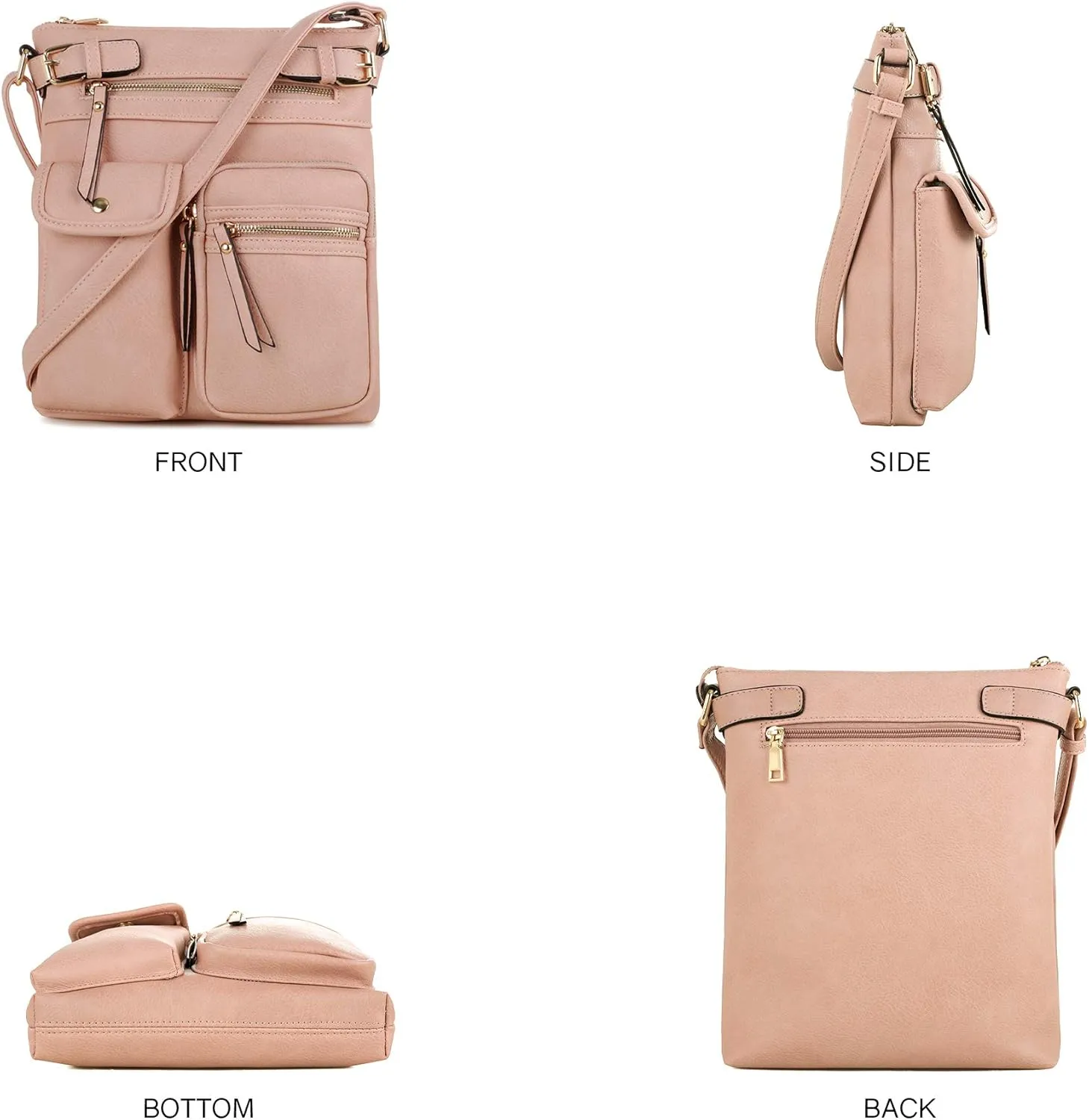 SG SUGU Katie Lightweight Medium Crossbody Bag Shoulder Bag with Multi Pocket for Women