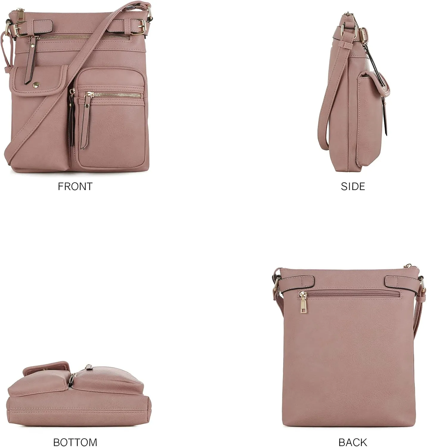 SG SUGU Katie Lightweight Medium Crossbody Bag Shoulder Bag with Multi Pocket for Women