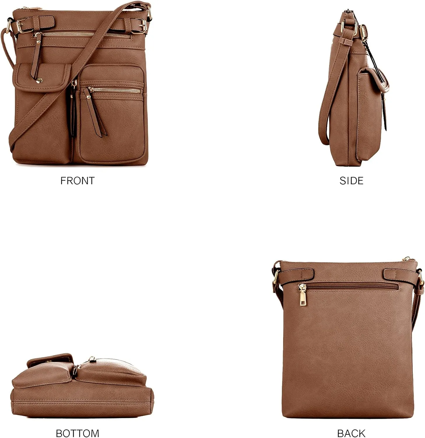 SG SUGU Katie Lightweight Medium Crossbody Bag Shoulder Bag with Multi Pocket for Women