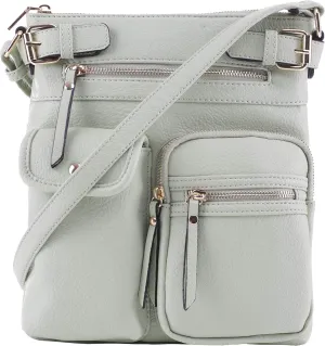 SG SUGU Katie Lightweight Medium Crossbody Bag Shoulder Bag with Multi Pocket for Women