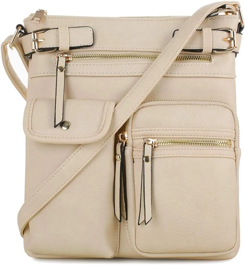 SG SUGU Katie Lightweight Medium Crossbody Bag Shoulder Bag with Multi Pocket for Women