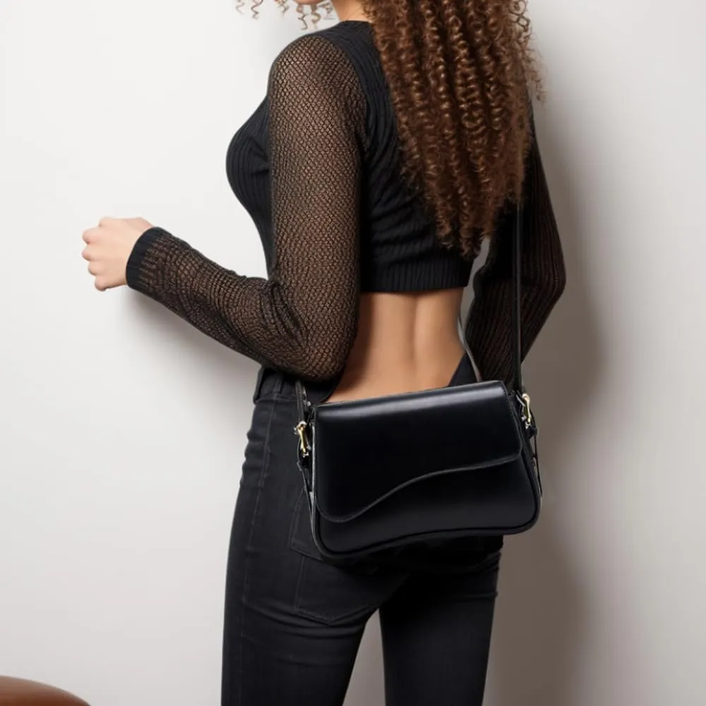 Shoulder Bag for Women Trendy Purse PU Leather Hobo Handbags Clutch Saddle Bag with 2 Removable Stra
