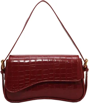 Shoulder Bag for Women Trendy Purse PU Leather Hobo Handbags Clutch Saddle Bag with 2 Removable Stra