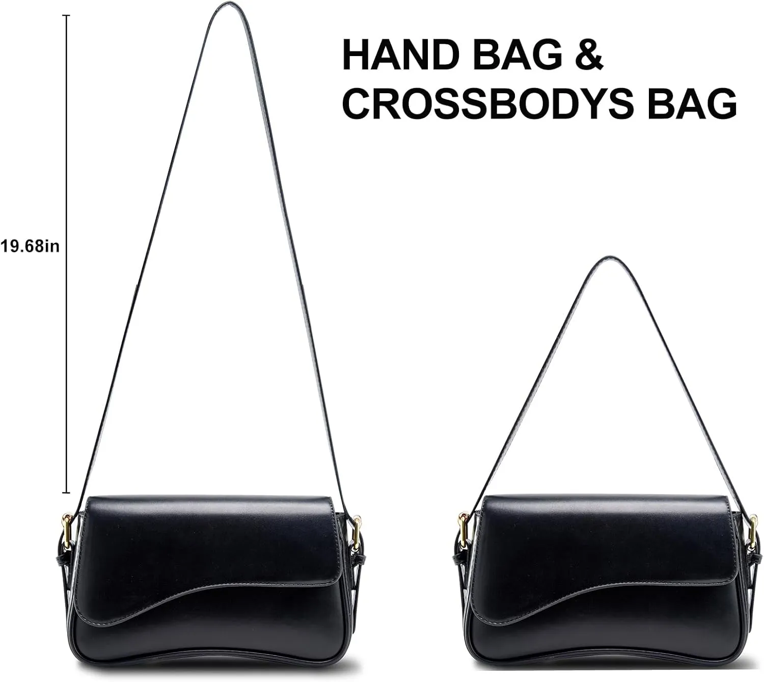 Shoulder Bag for Women Trendy Purse PU Leather Hobo Handbags Clutch Saddle Bag with 2 Removable Stra