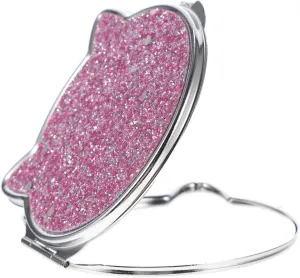 Sided Cat Girls Chic Handbag Cosmetic Pocket- Women Metal Mini Handheld Compact Mirror Vanity Mirrors and Dual for Shaped Makeup Folding Exquisite Travel Shaped: