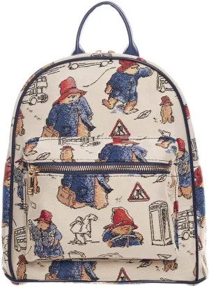 Signare Tapestry Women Backpack Rucksack Casual Daypack With Paddington Bear Design (DAPK-PADD)