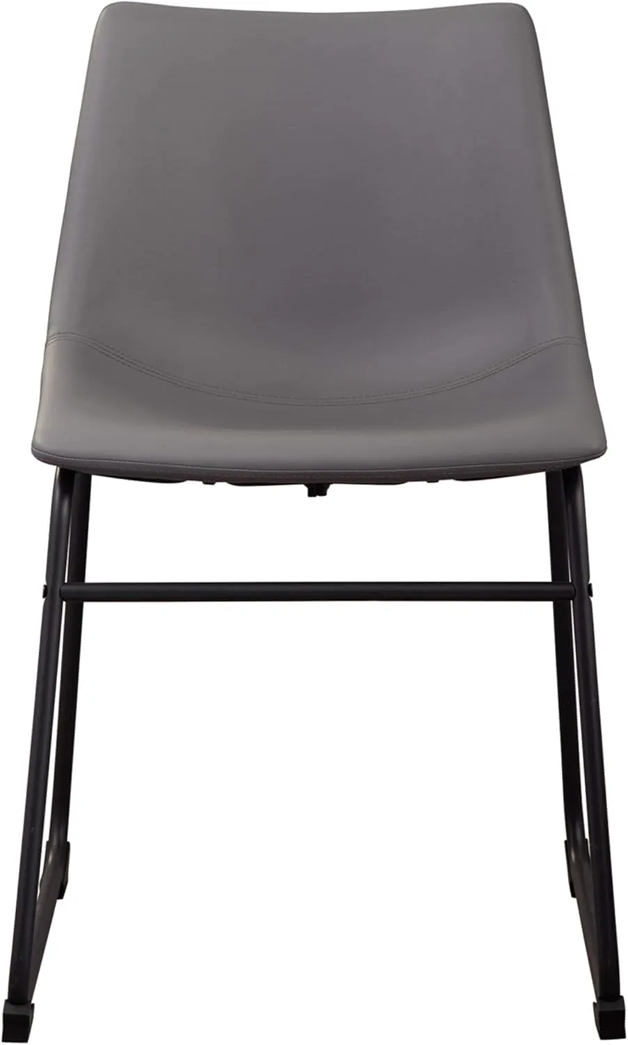 Signature Design by Ashley Centiar Urban Industrial 19" Faux Leather Bucket Dining Chair, 2 Count, Gray