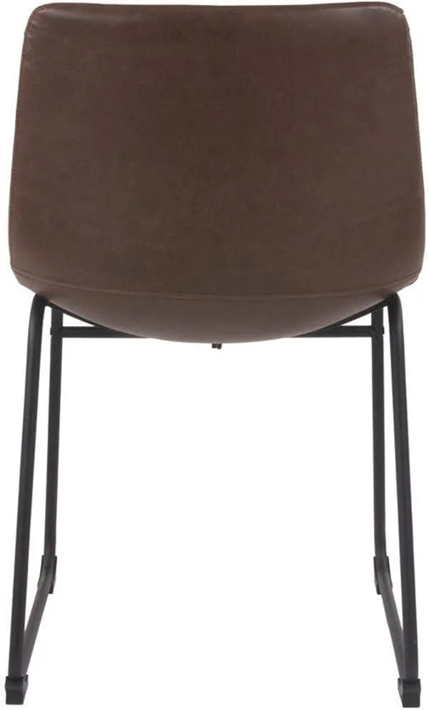 Signature Design by Ashley Mid Century Centiar 18.75" Dining Bucket Chair, 2 Count, Black and Brown