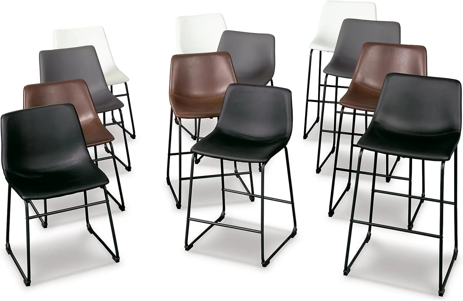 Signature Design by Ashley Mid Century Centiar 18.75" Dining Bucket Chair, 2 Count, Black and Brown