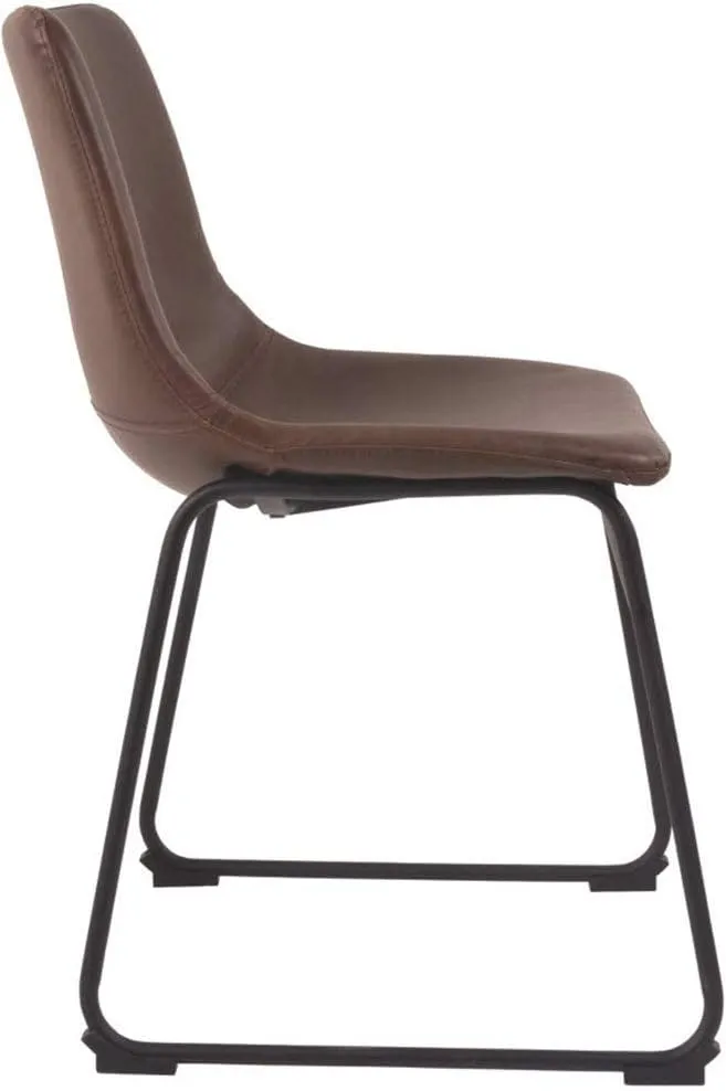 Signature Design by Ashley Mid Century Centiar 18.75" Dining Bucket Chair, 2 Count, Black and Brown