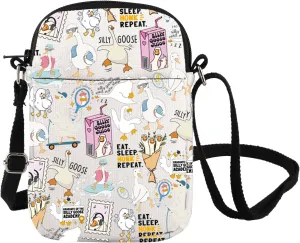 Silly Goose Merch Silly Goose Inspire Crossbody Bag Goose Lover Gift Kawaii Goose Messenger Cartoon Animal Gift