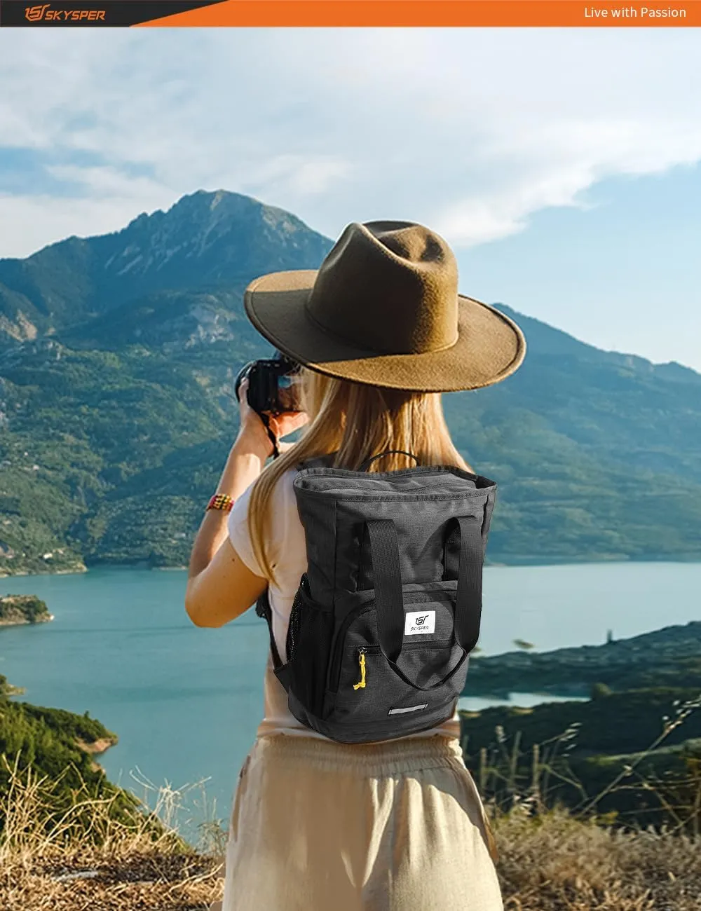 SKYSPER Foldable Hiking Backpack 20L Lightweight Travel Daypack for Dayhike Walking Small Packable Daybag for Women Men