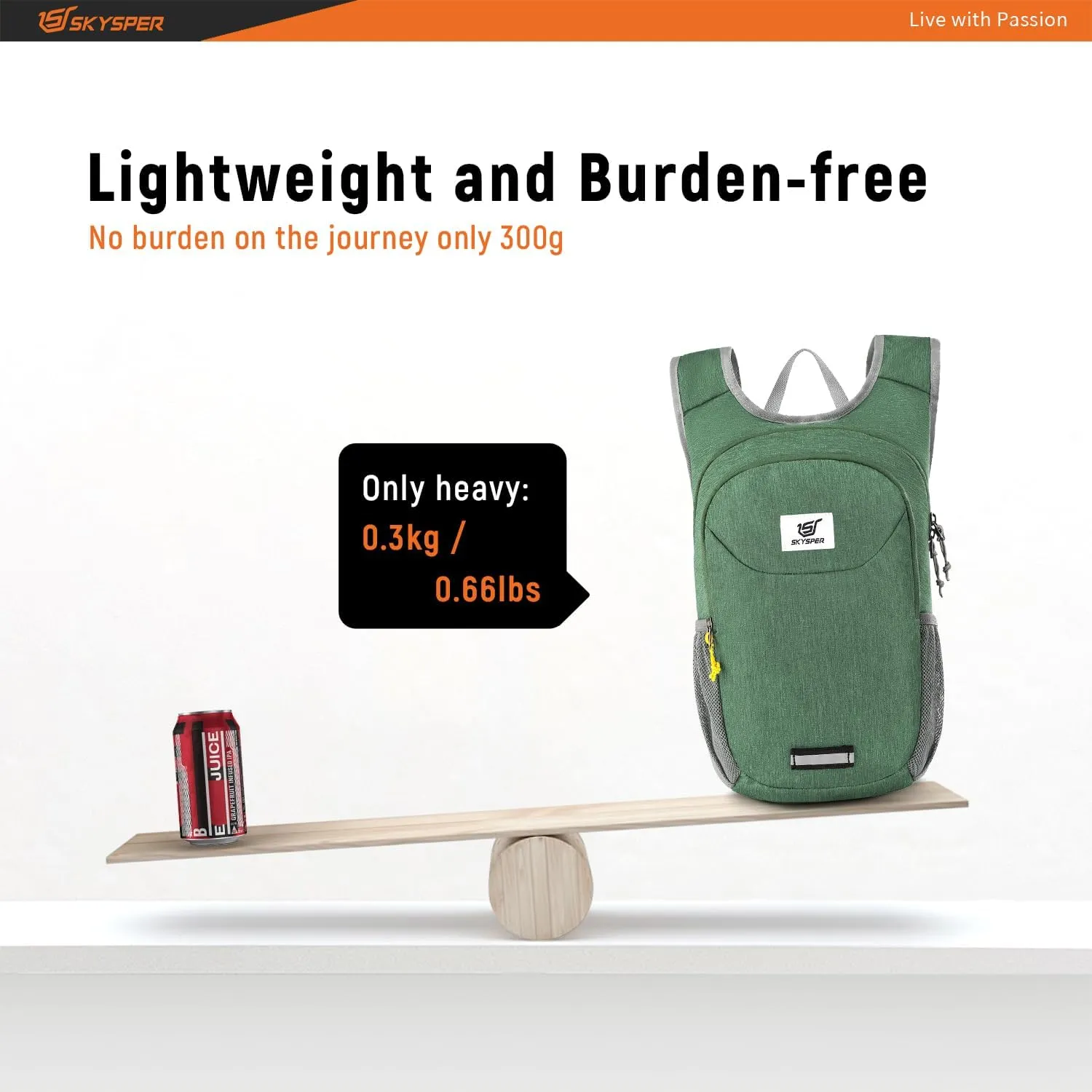 SKYSPER Small Hiking Backpack 10L Packable Lightweight Back Pack Foldable Travel Daypack for Women Men