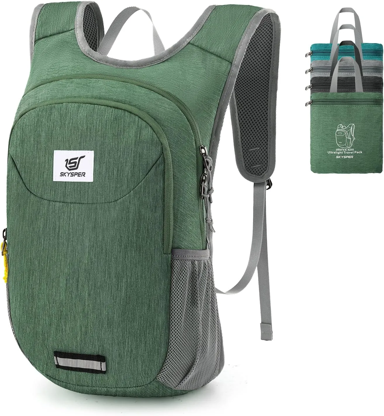 SKYSPER Small Hiking Backpack 10L Packable Lightweight Back Pack Foldable Travel Daypack for Women Men