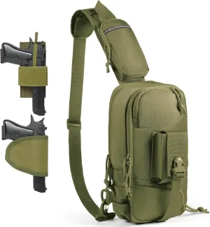 Sling Backpak Tactical Chest Pistol Bag Shoulder Bags Crossbody Sling Backpack Holster Bag for Concealed Carry