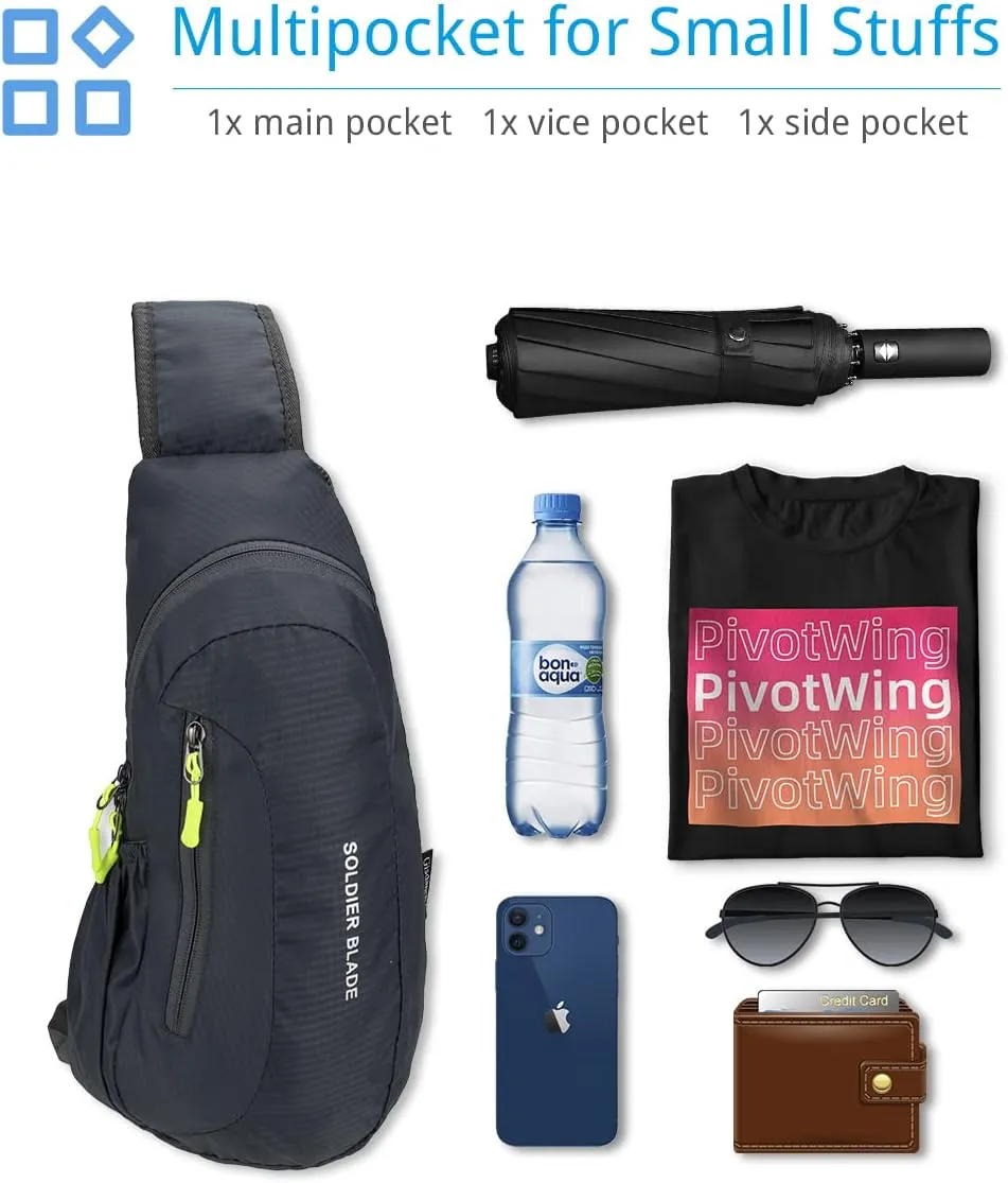 Sling Bag Crossbody Backpack for Men Womens, Chest Bag Backpack, Shoulder bag Gym Cycling Traveling Outdoor Sports