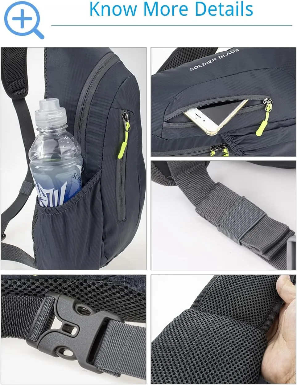Sling Bag Crossbody Backpack for Men Womens, Chest Bag Backpack, Shoulder bag Gym Cycling Traveling Outdoor Sports