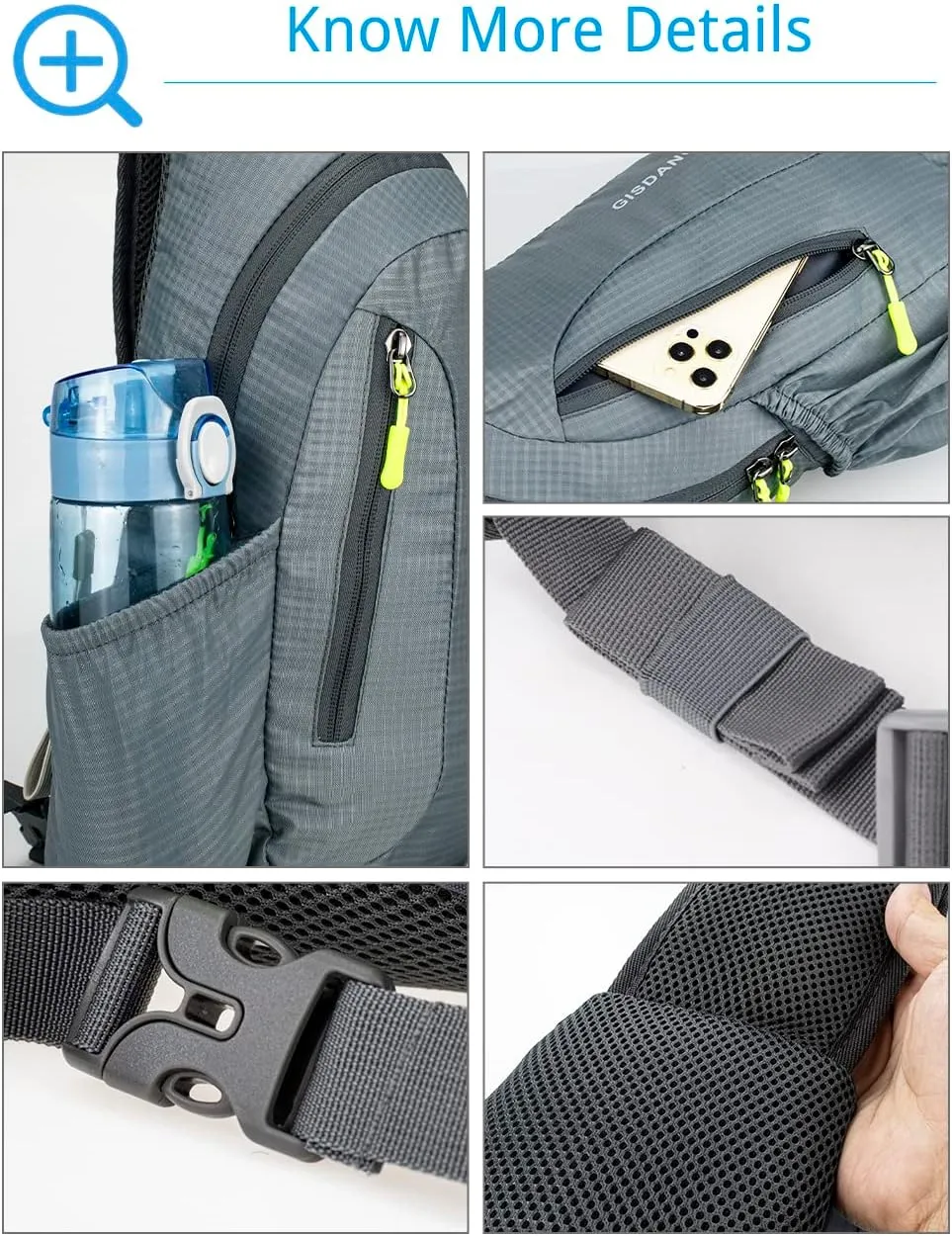 Sling Bag Crossbody Backpack for Men Womens, Chest Bag Backpack, Shoulder bag Gym Cycling Traveling Outdoor Sports