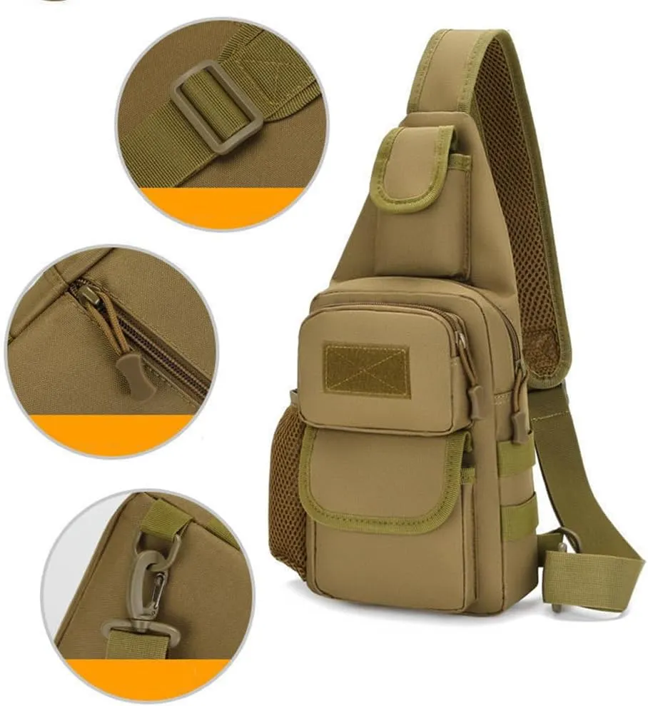 Sling Bag Crossbody Backpack for Men,Handiness Skiing Sling Bag, Lightweight Daypack for Hiking Travel (Black 2)